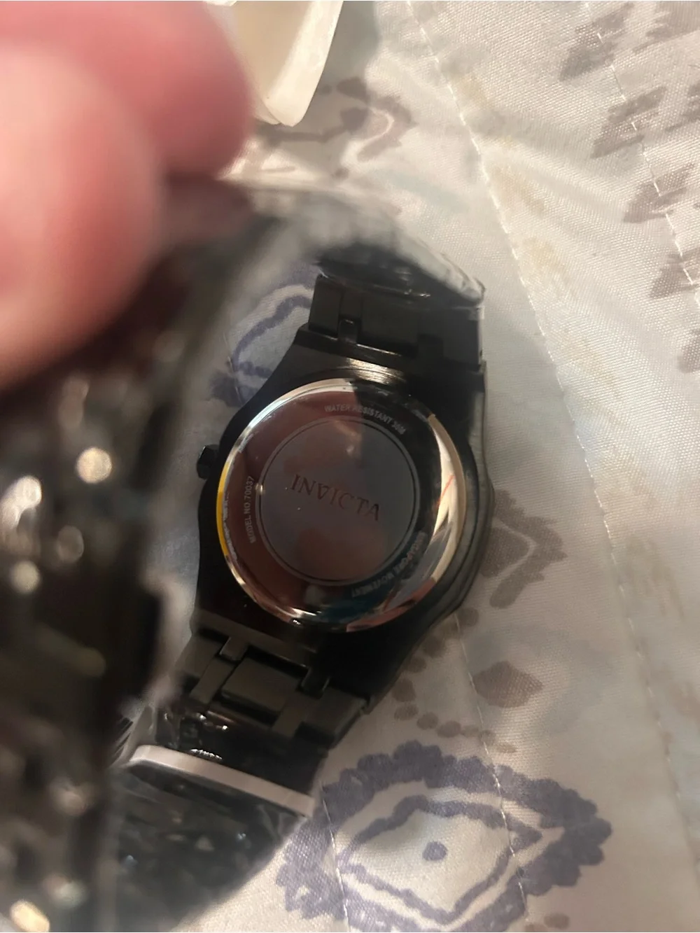 Invicta Black Men's Skeleton Dial Watch